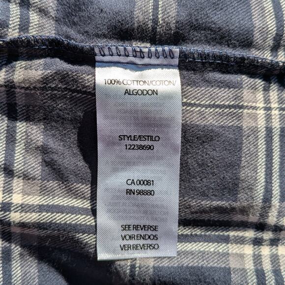 Mens 4X Button Up Plaid Flannel Majestic International XXXXL Pocket Long Sleeve - Picture 8 of 9